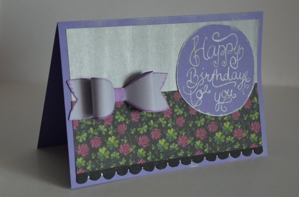 Grußkarte zum Geburtstag "Lila Geschenk"